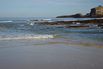 Low tide at the coast of Biarritz in the Bay of Biscay, France