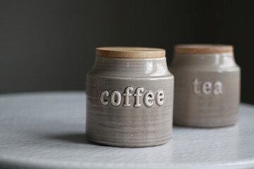 coffee and tea jar