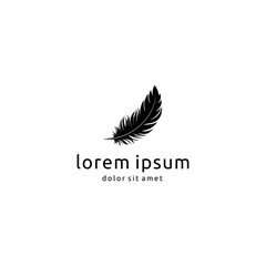 Modern Quill Feather Minimalist for Notary, Lawyer, Company Logo Icon Design Vector