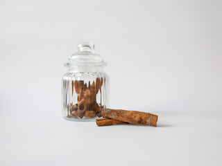 cinnamon sticks in a jar