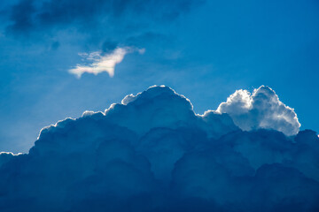 Very thick cloud cover sunlight and turn blue