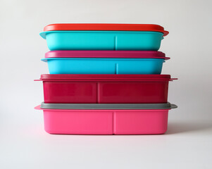 stack of food container on white background