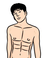 Fototapeta premium cartoon cute man on white background