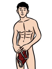 Fototapeta premium cartoon cute man on white background