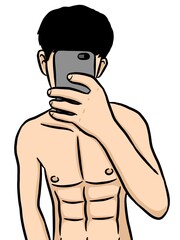 Fototapeta premium cartoon cute man on white background