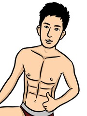 Fototapeta premium cartoon cute man on white background