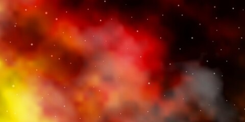 Dark Yellow vector template with neon stars.