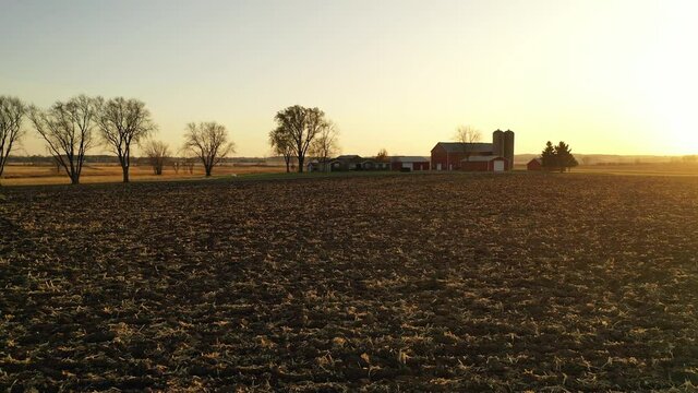 aerial, agricultural, agriculture, america, american, autumn, bale, corn, country, countryside, crop, crops, drone, dry, establishing, fall, farm, farmhouse, farming, farmland, field, harvest, harvest