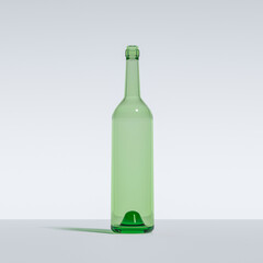 bottle of wine. Image of Green Glass Wine Bottle, Isolated Against White. Created in 3d Software. 3D Render.
