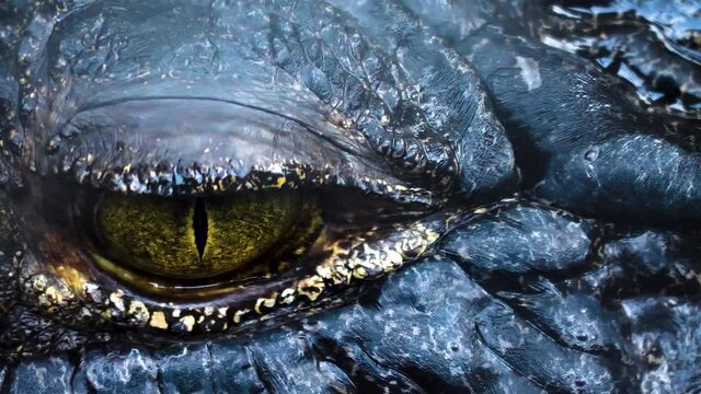 Close up of crocodile head and eye