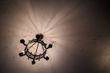 Low angle shot of lighting chandelier