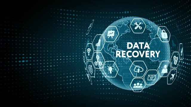 Business, Technology, Internet and network concept. Virtual button labeled: Data recovery