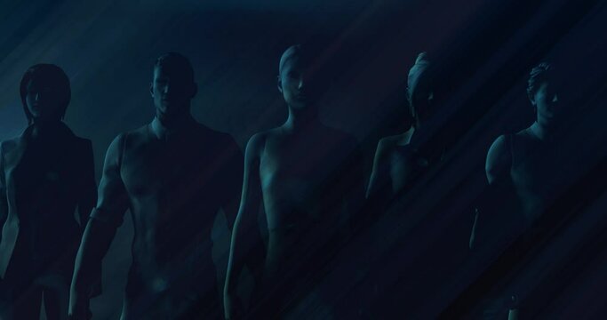 People Standing in the Shadows with Dark Shadow Business
