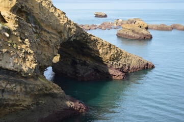 Beautiful shot of bass tide Biarritz, France