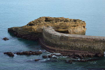 Beautiful shot of bass tide Biarritz, France