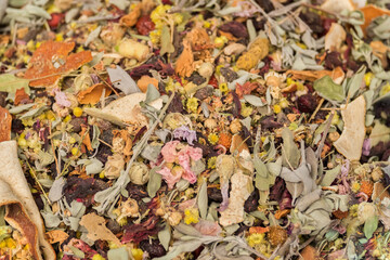 alternative medicine, herbal mixture, dried plant,