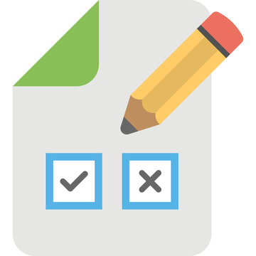 
A paper having tick and cross, ballot feedback 
