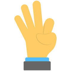 
Three fingers pointing outwards while thumb and index finger closed
