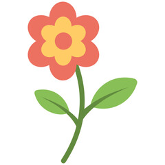  A red and yellow flower with a green stem and leaves  © creativestall