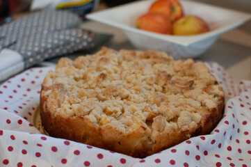 German apple pie freshly baked with natural ingedients in Boulder, Colorado
