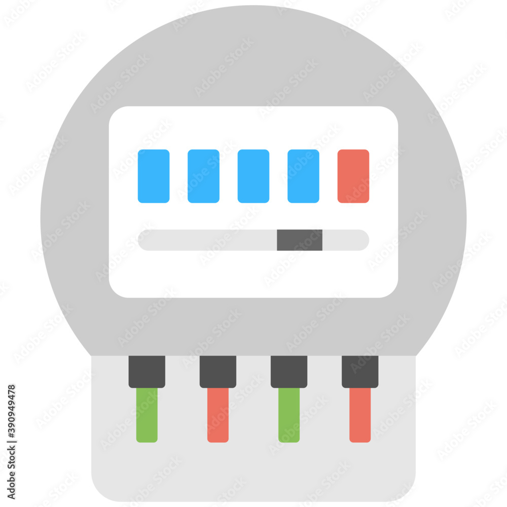 Canvas Prints a traditional, old electric meter flat vector icon design