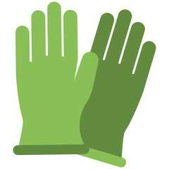 
A pair of protective rubber gloves flat vector icon
