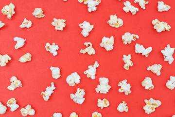 popcorn pattern on red