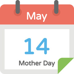 
Flat icon of mother's day calendar
