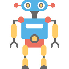 
A mechanical robot, flat vector icon design
