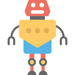 
Flat vector icon design of a robot mailbox
