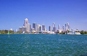 Australian Gold Coast skyline urban river 