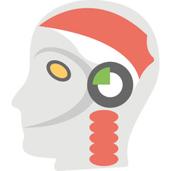 
Flat vector icon of a humanoid robot face
