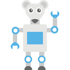 Fototapeta premium Flat vector icon design of a robot 