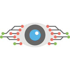 
Flat vector icon design of a cyber eye for monitoring
