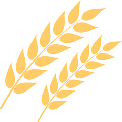 
Ears of wheat or wheat spikelets flat vector icon

