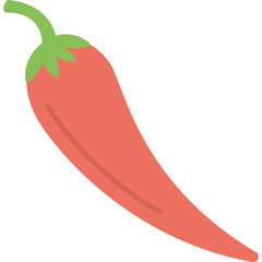  Red chilli, vegetable flat design icon 