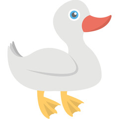 
A cartoon duck flat design icon
