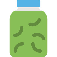 
Caterpillars in the jar, fishing feed flat design icon
