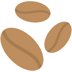 Obraz premium Shiny fresh coffee beans flat icon 