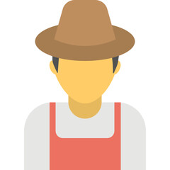 
A faceless man wearing hat, concept of farmer flat icon
