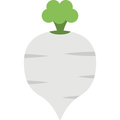 
Root vegetable, turnip flat design icon
