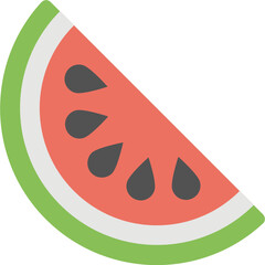 
A watermelon slice, flat vector icon 
