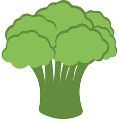 
Broccoli or cauliflower flat vector icon 
