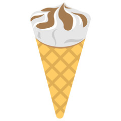
Flat icon of an ice cream cone 

