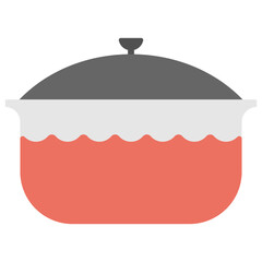 
Flat icon of a cooking pot 
