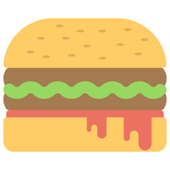 
Flat icon of a burger 
