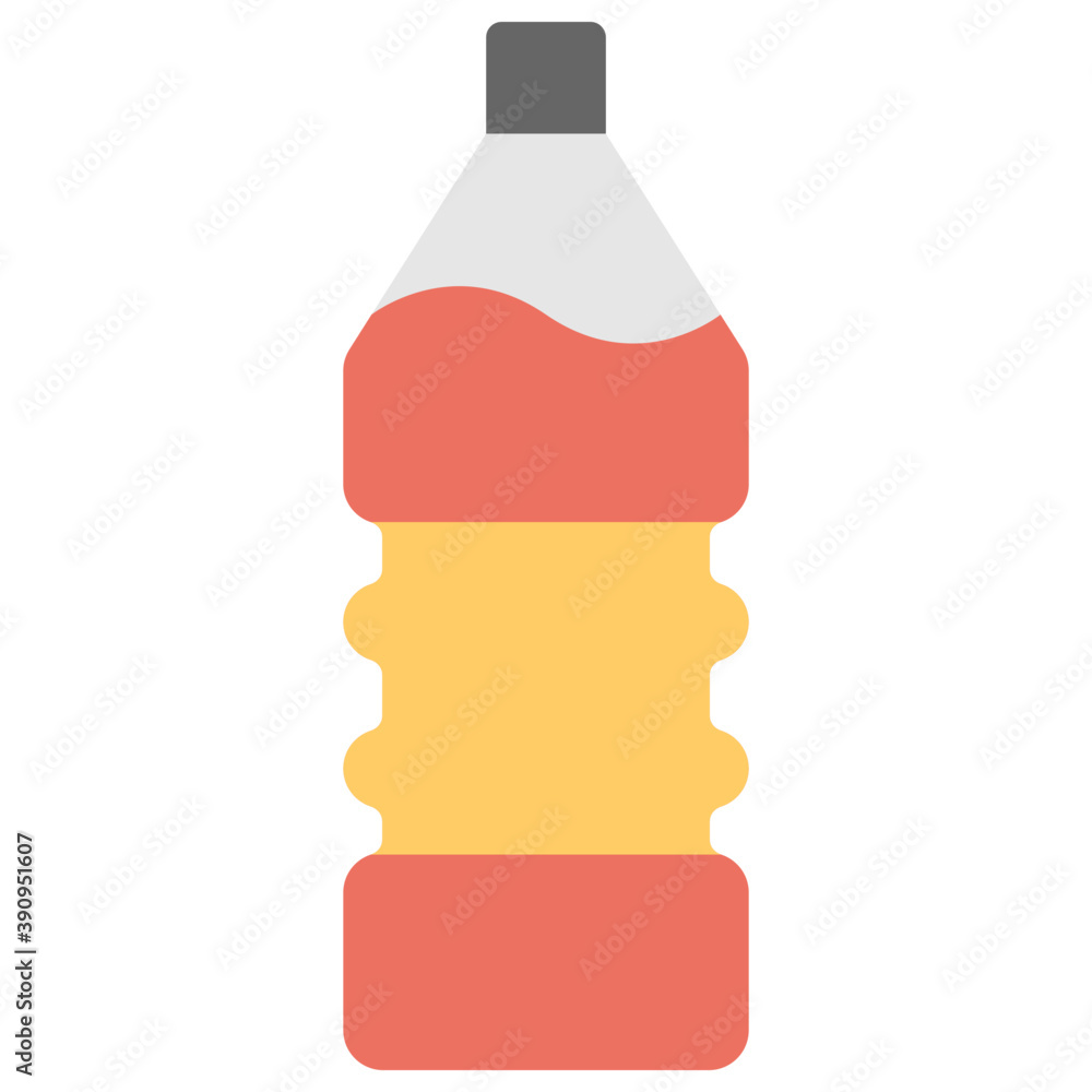 Poster flat icon of a soft drink bottle