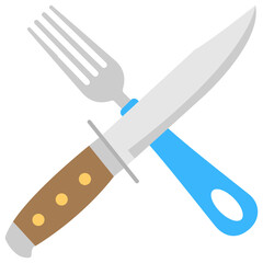 
Flat icon of a cutlery set 
