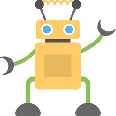 
Mechanical robot, flat icon cartoon robot
