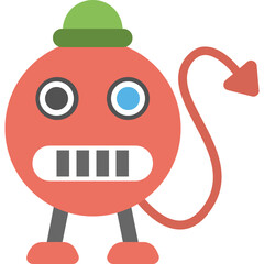 
Mechanical robot, flat icon cartoon robot
